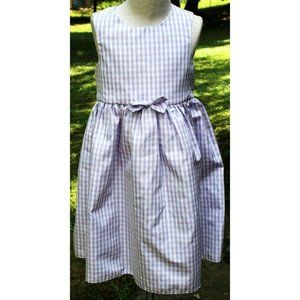 Sophie Rose Pink Purple Check Sundress  Bow Sleeve